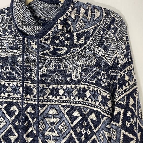 Vintage Chaps Cotton Cowl Neck Sweater - Aztec/Southwestern Print size 1X - Picture 3 of 10